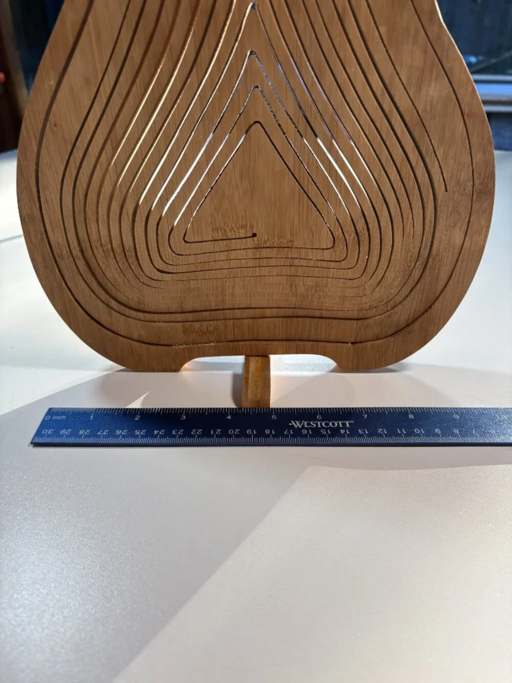 Collapsible Bamboo Pear Fruit Bowl - Single Cut Magic!!  Eco Kitchen Decor